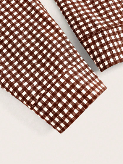  XH498 Women's Plaid Shirt,Long Sleeve Tops Fall Cloth For Women