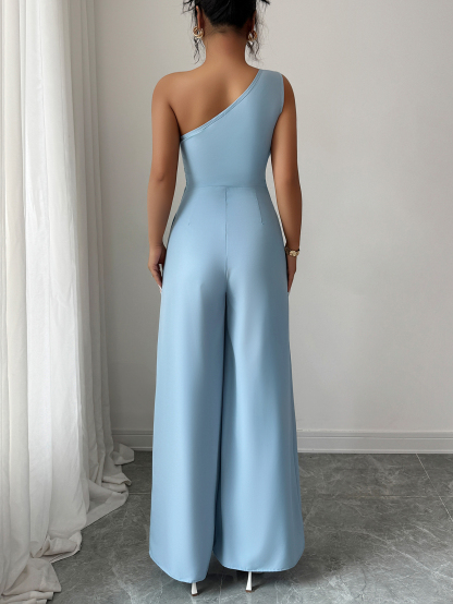 XD705 Women's Summer Elegant Solid Color Tie-Waist Romper