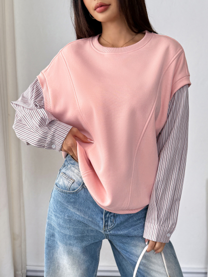 Women's Sweatshirt Crew Neck Long Sleeve Loose Casual Fall Clothes