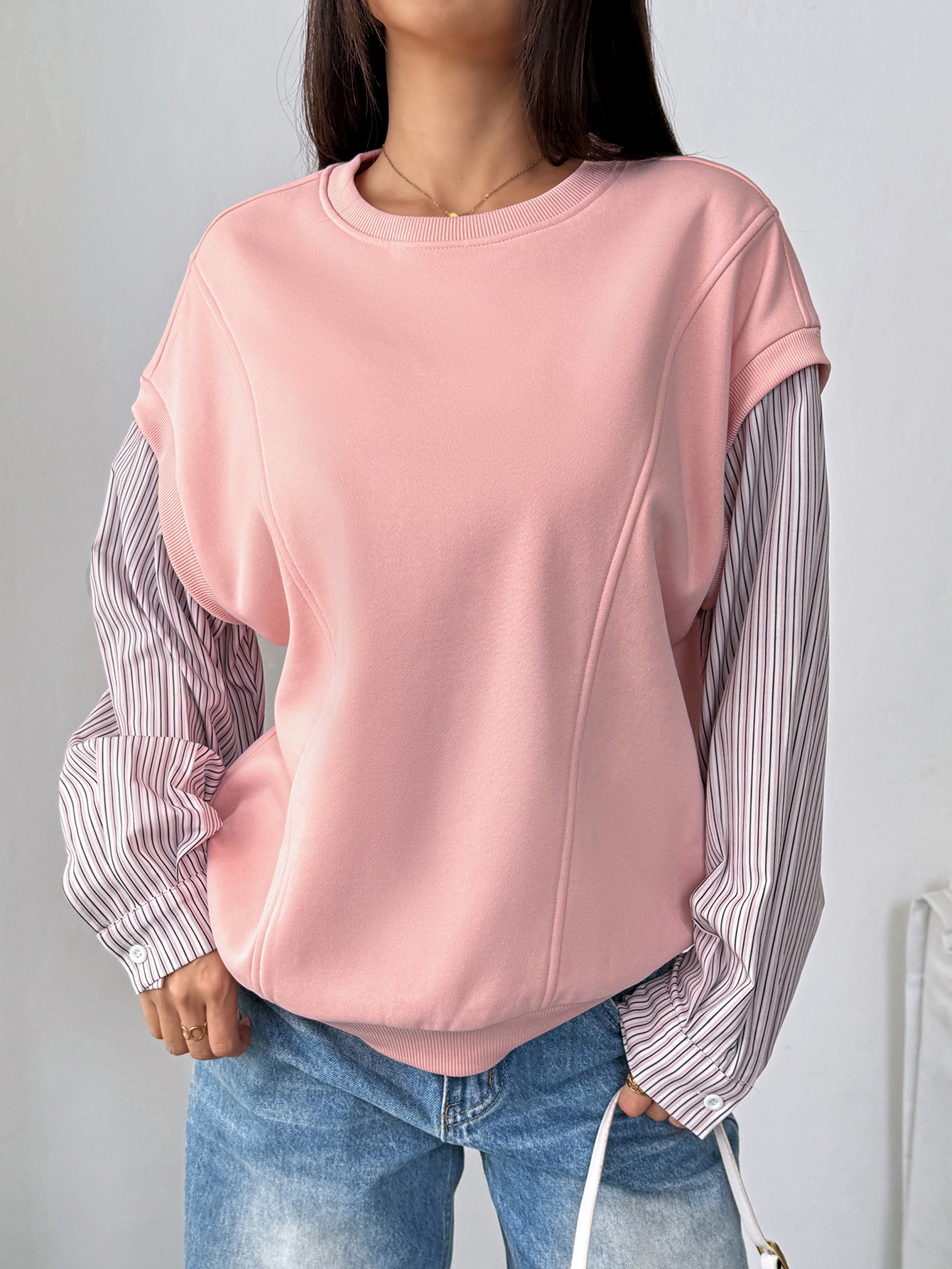 Women's Sweatshirt Crew Neck Long Sleeve Loose Casual Fall Clothes