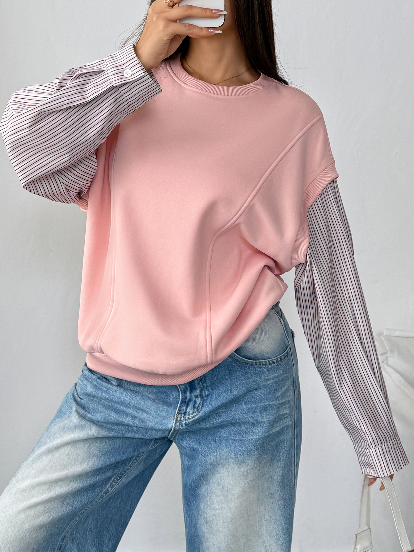 Women's Sweatshirt Crew Neck Long Sleeve Loose Casual Fall Clothes