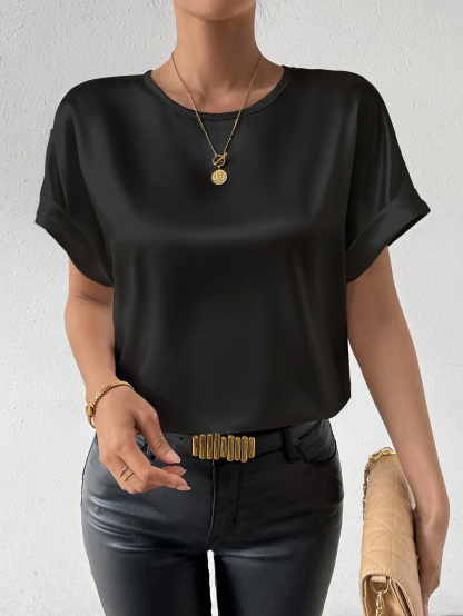  XD010 Women's Batwing Sleeve Top With Back Keyhole Design
