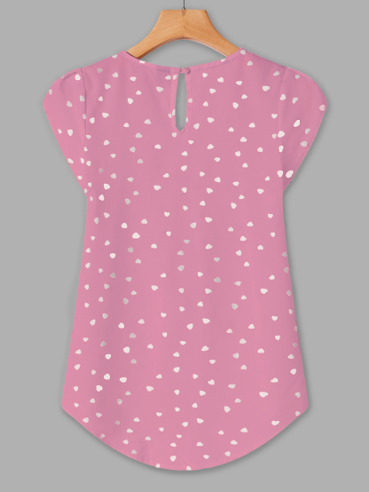 Holidaya Floral Print Pleated Cap Sleeve Top