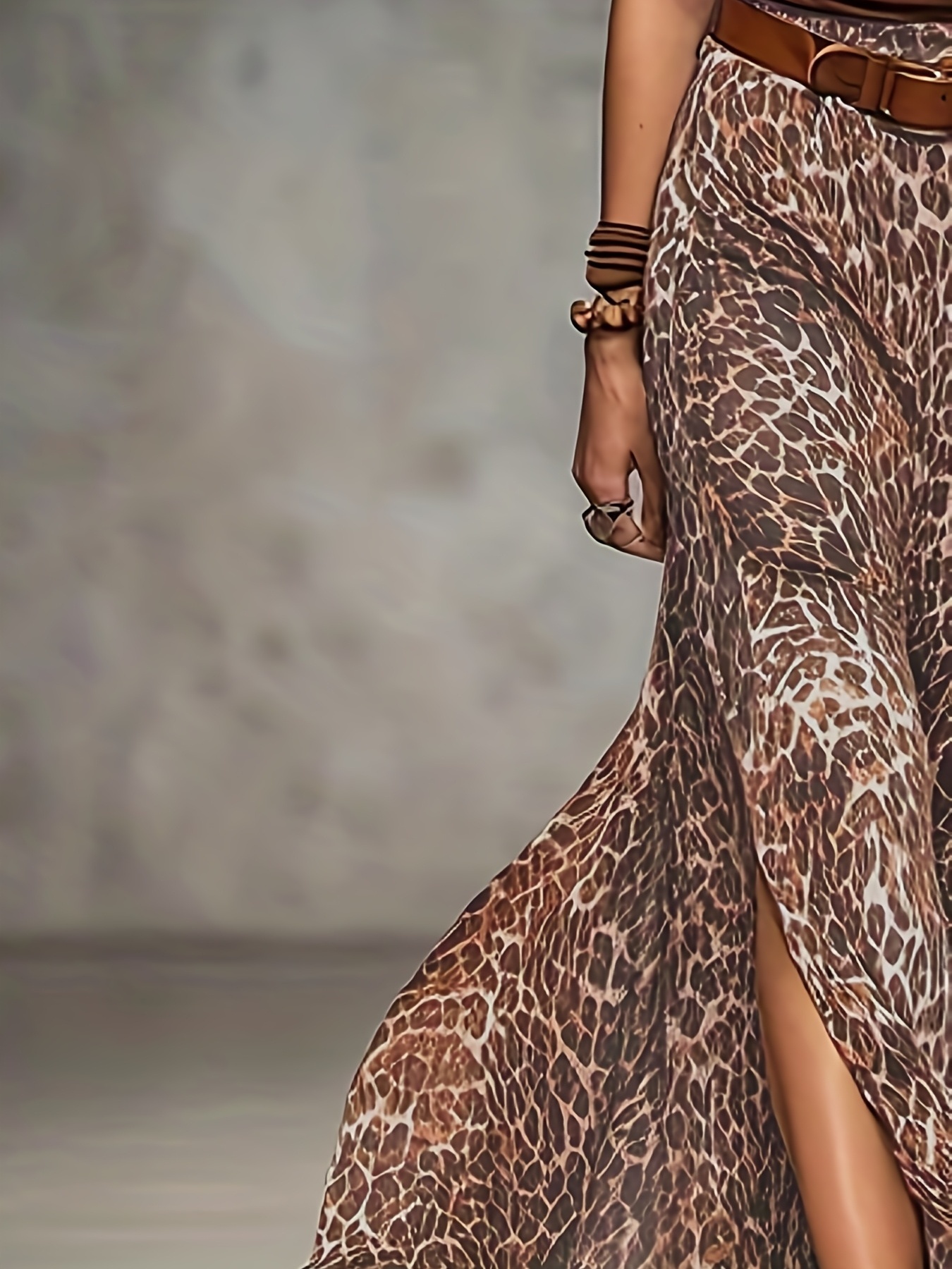 lgy177 Women's Leisure Sexy Skirt with Leopard Print (Without Belt)