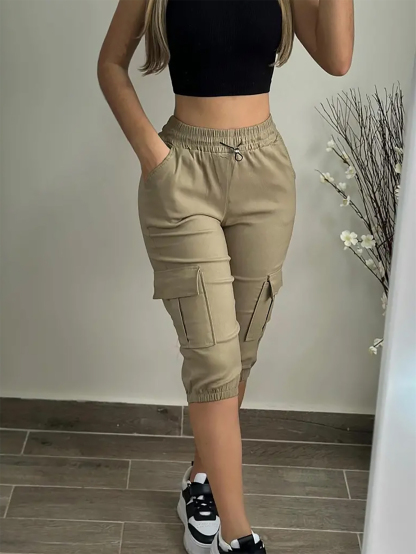 XD239 Ladies' Solid Color Simple Daily Casual Pants