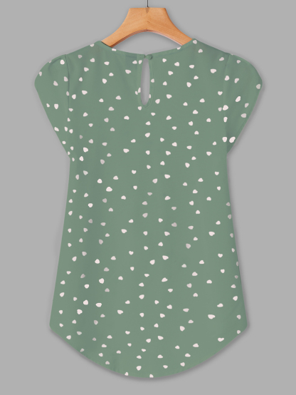 Holidaya Floral Print Pleated Cap Sleeve Top