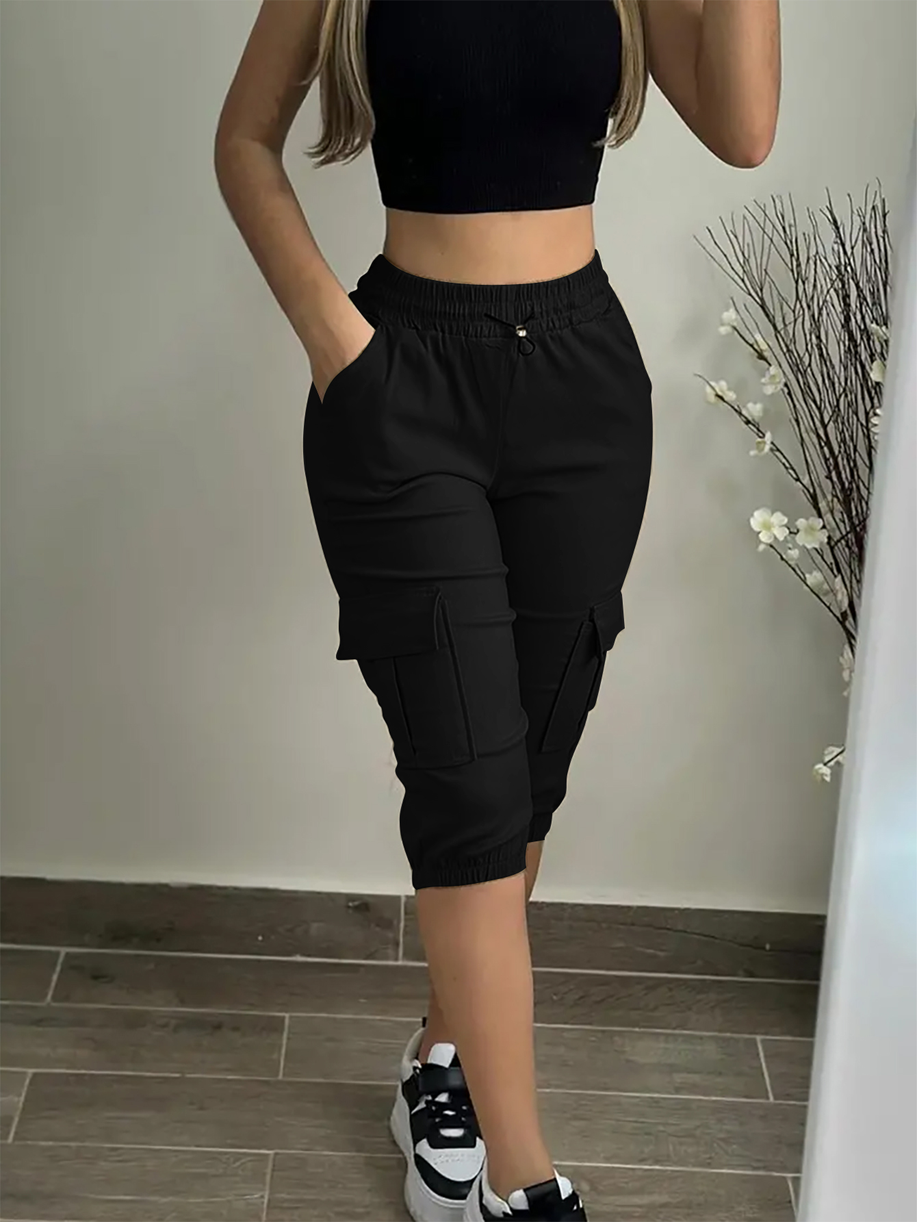 Ladies' Solid Color Simple Daily Casual Pants