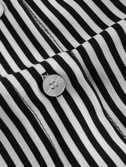 XH562 Women's Colorblock Striped Single Breasted Long Sleeve Loose Summer Vacation Style Dress Maxi Women Outfit Fall Cloth For Women