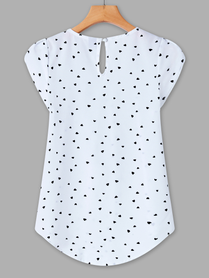 Holidaya Floral Print Pleated Cap Sleeve Top