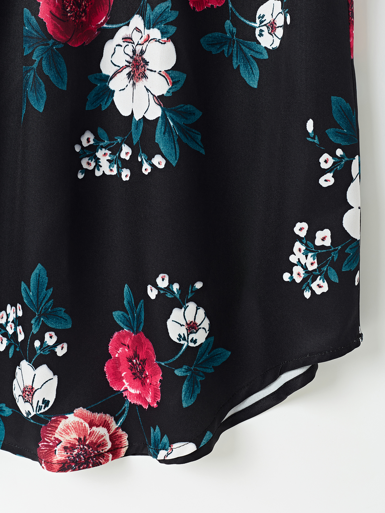 Holidaya Floral Print Pleated Cap Sleeve Top