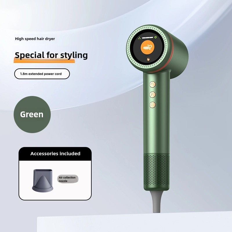 SalonCare Pro Hair Dryer: 110,000 RPM Motor, 5B Negative Ions, LED Display, Fast Drying & Frizz Control (Hair Dryer + Air Nozzle)