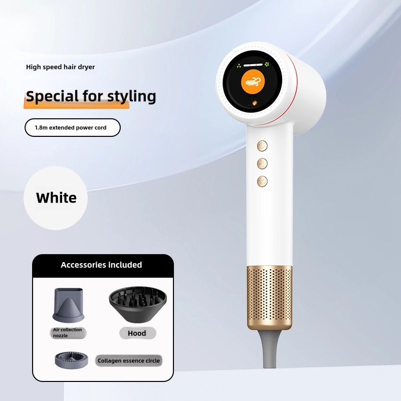 SalonCare Pro Hair Dryer, 110,000 RPM Motor, 5B Negative Ions, LED Display, Fast Drying & Frizz Control (Hair Dryer + Air Nozzle + Hood + Collagen Essence Circle)