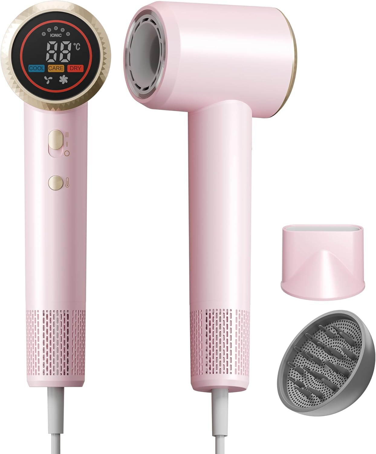 Hair Dryer, High-Speed Ionic Blow Dryer with Diffuser, 150,000 RPM Brushless Motor Blow Dryer for Fast Drying & 500M Negative Ionic Frizz Control, Low Noise Hair Dryers for Women Home Travel Salon