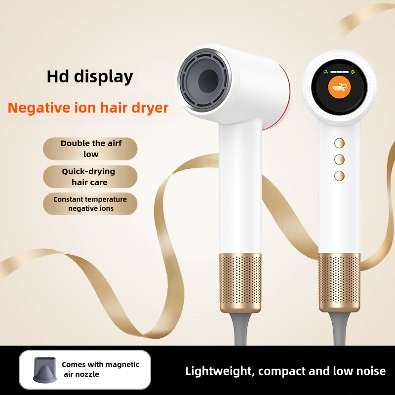 SalonCare Pro Hair Dryer: 110,000 RPM Motor, 5B Negative Ions, LED Display, Fast Drying & Frizz Control (Hair Dryer + Air Nozzle)