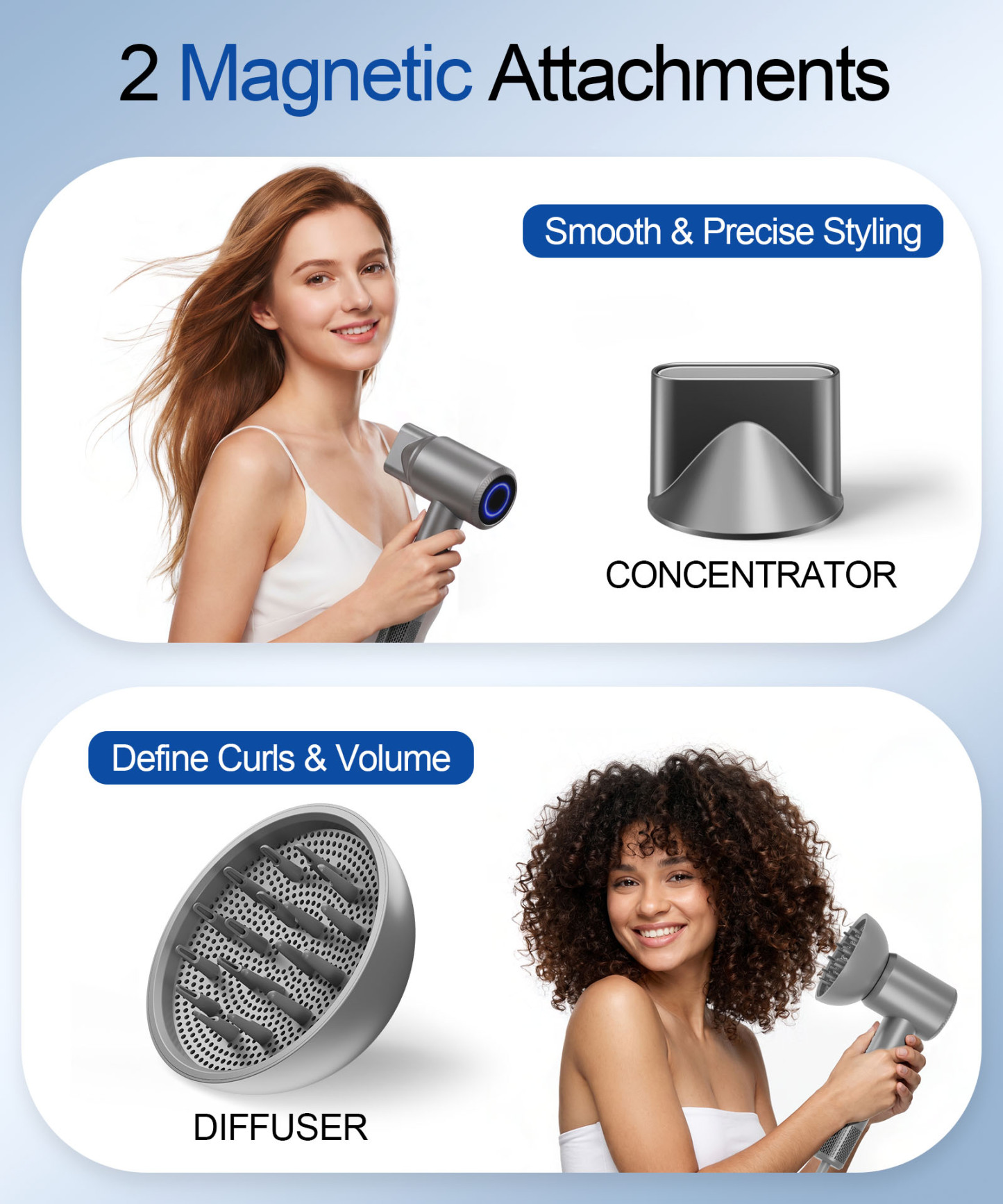 Hair Dryer, Professional High-Speed Ionic Blow Dryer with Diffuser, 1500W
