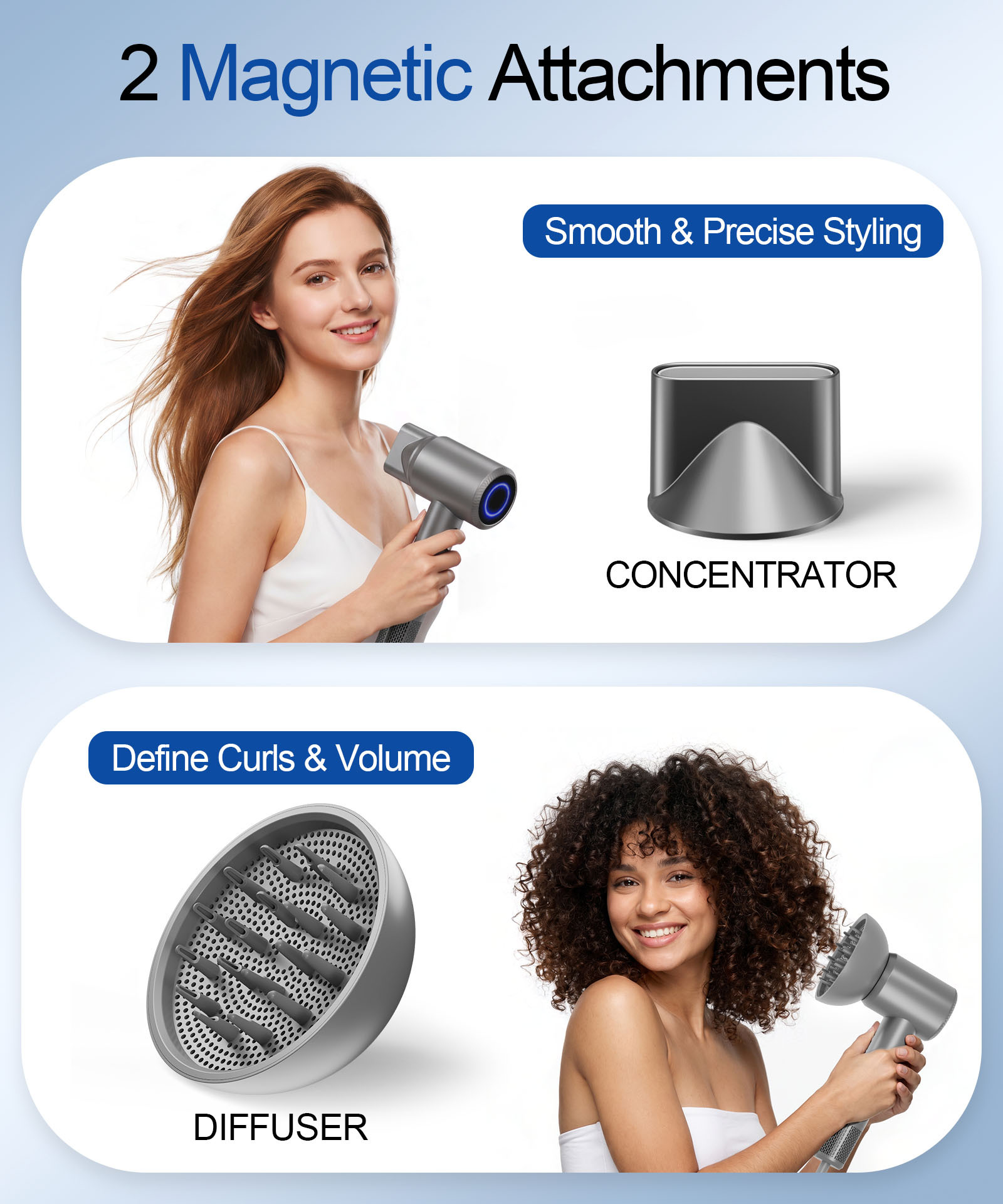 Hair Dryer, Professional High-Speed Ionic Blow Dryer with Diffuser, 1500W