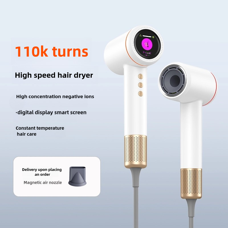 SalonCare Pro Hair Dryer: 110,000 RPM Motor, 5B Negative Ions, LED Display, Fast Drying & Frizz Control (Hair Dryer + Air Nozzle)