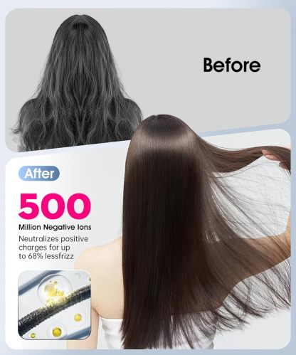 Travel Hair Dryer, Dual Voltage Mini Ionic Blow Dryer for Fast Drying, Compact Lightweight Hair Dryer with Magnetic Diffuser for Home & Travel, Portable Hairdryer International 110-240V (Black)