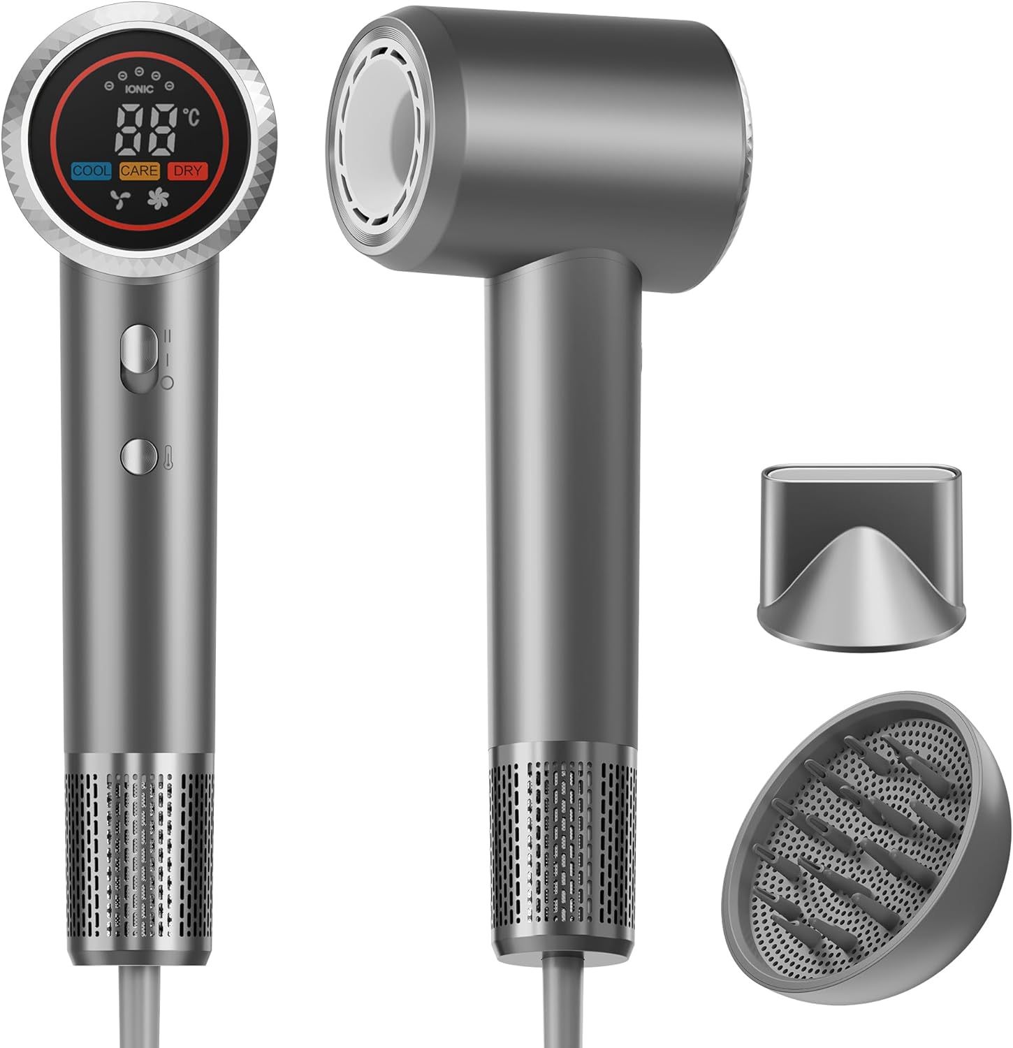 Hair Dryer, High-Speed Ionic Blow Dryer with Diffuser, 150,000 RPM Brushless Motor Blow Dryer for Fast Drying & 500M Negative Ionic Frizz Control, Low Noise Hair Dryers for Women Home Travel Salon