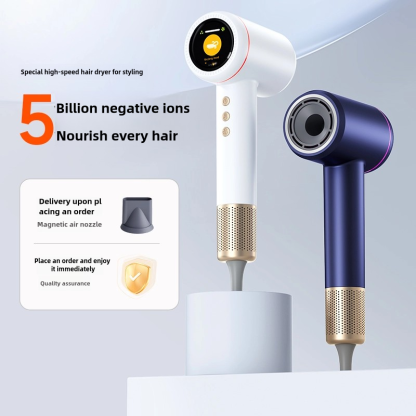 SalonCare Pro Hair Dryer: 110,000 RPM Motor, 5B Negative Ions, LED Display, Fast Drying & Frizz Control (Hair Dryer + Air Nozzle)