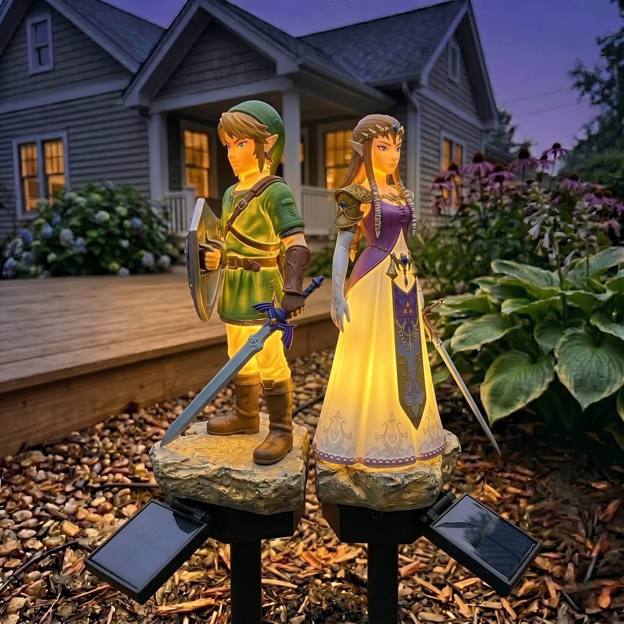The Hero and the Princess 40th Anniversary Solar Sculpture Garden Landscape Light