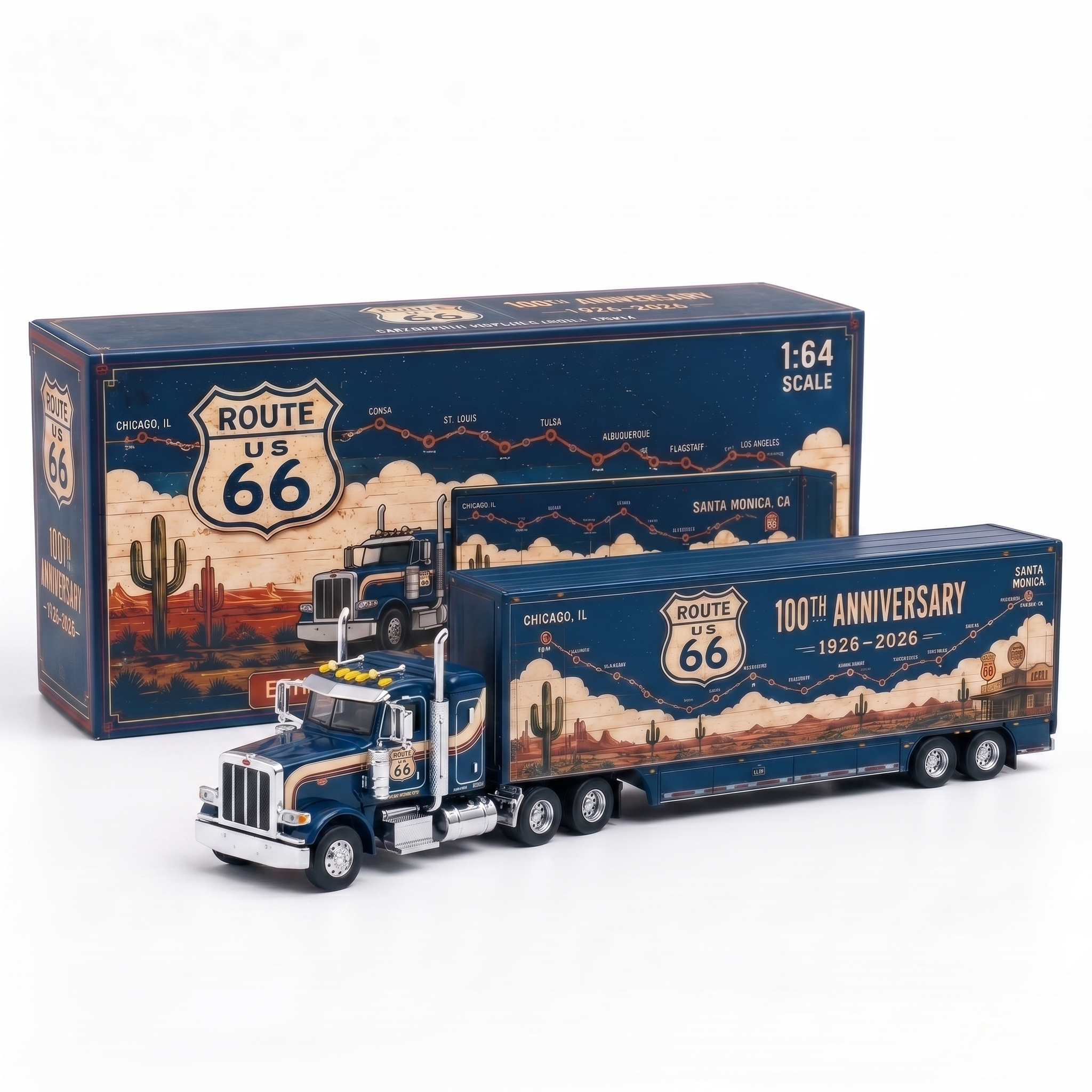 Route 66 100th Anniversary (1926–2026) Commemorative Edition 1:64 Scale Heavy-Duty Truck Model