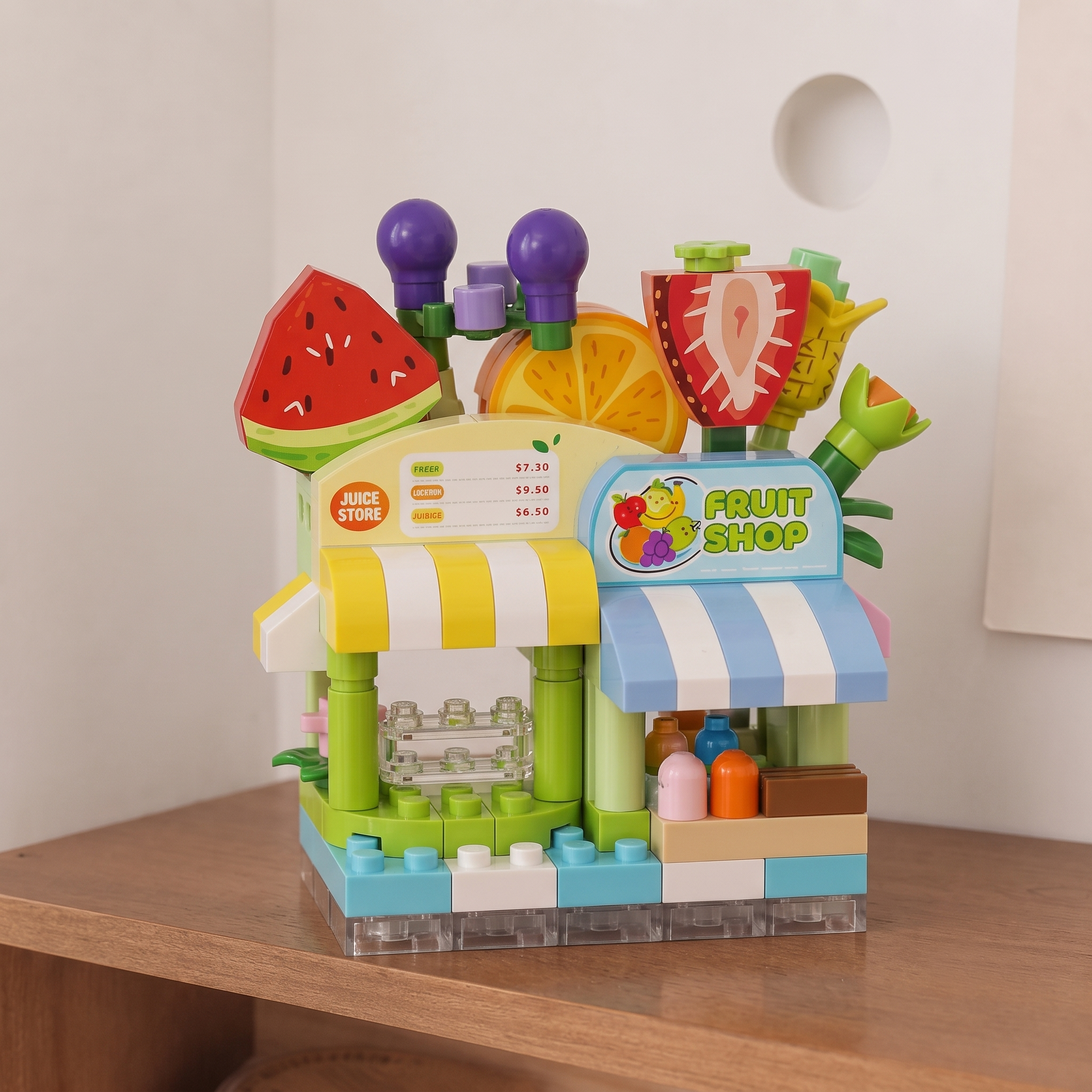"Fruit Shop & Juice Store" Miniature Streetscape Building Block Set