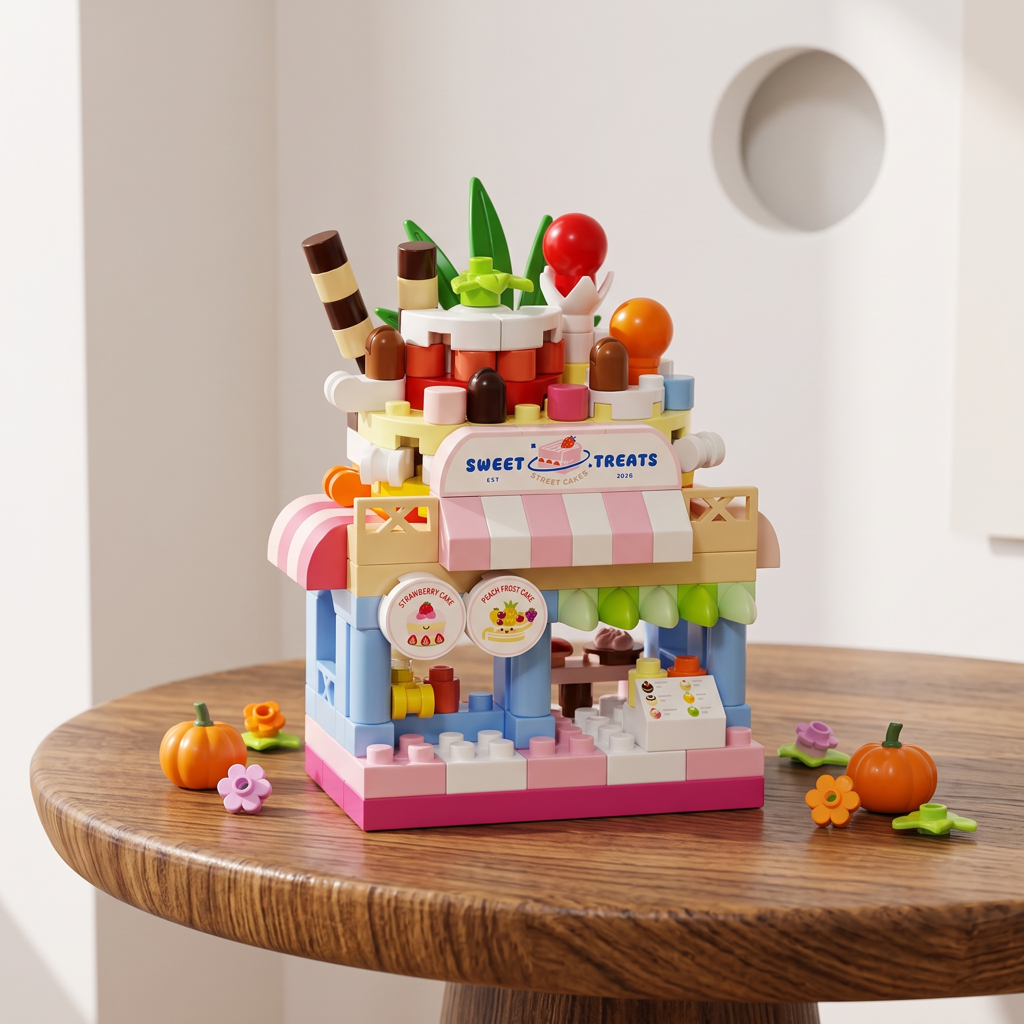 "Sweet Treats Street Cakes" Miniature Street-Scene Building Block Set