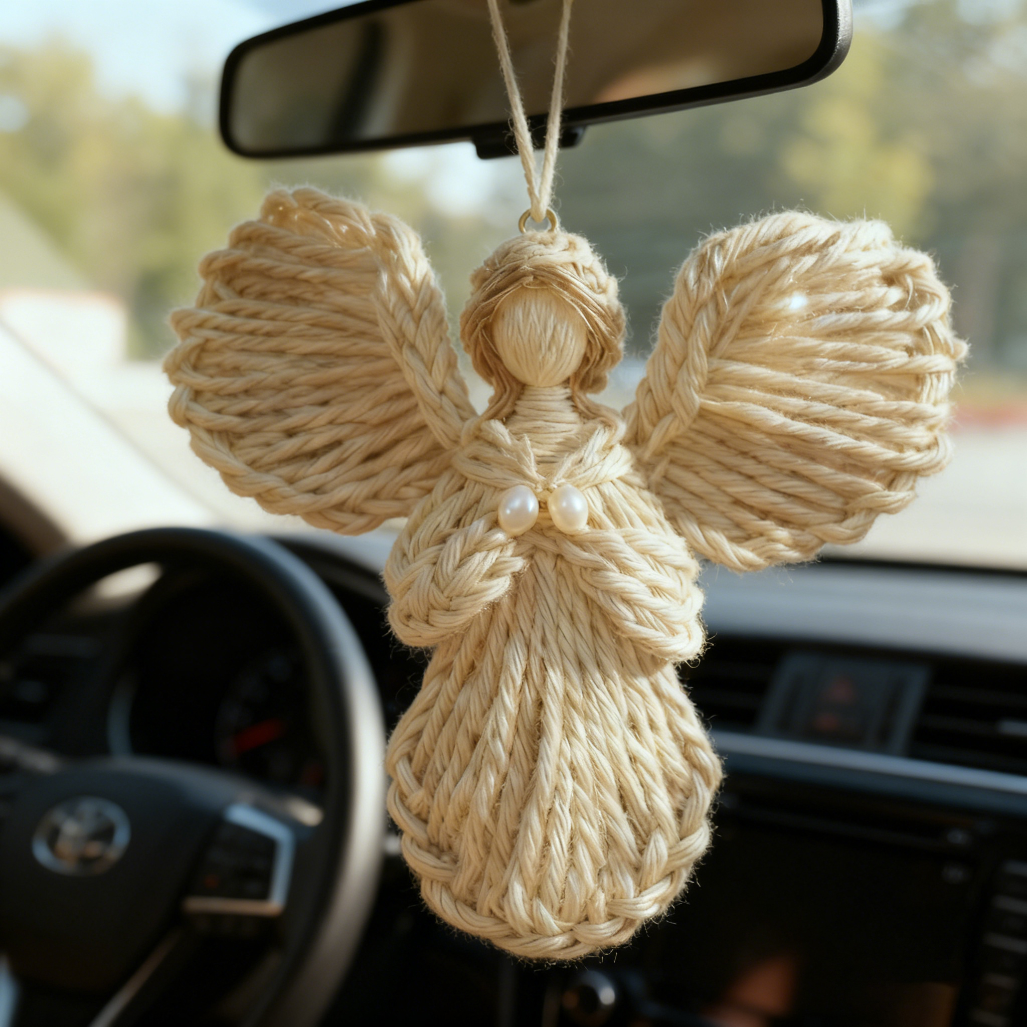 Handmade Yarn Angel Christmas Ornament