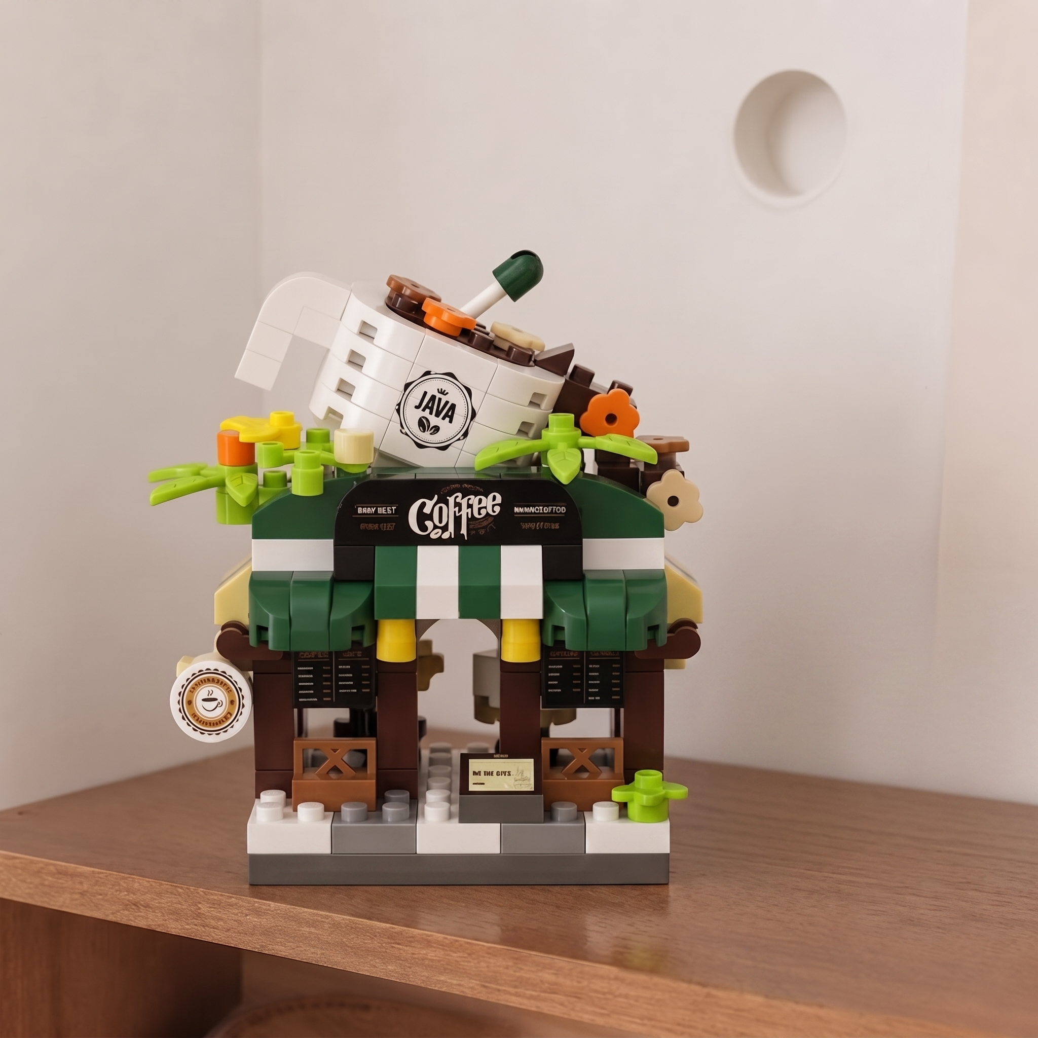 "Java Coffee Shop" Miniature Streetscape Building Block Set