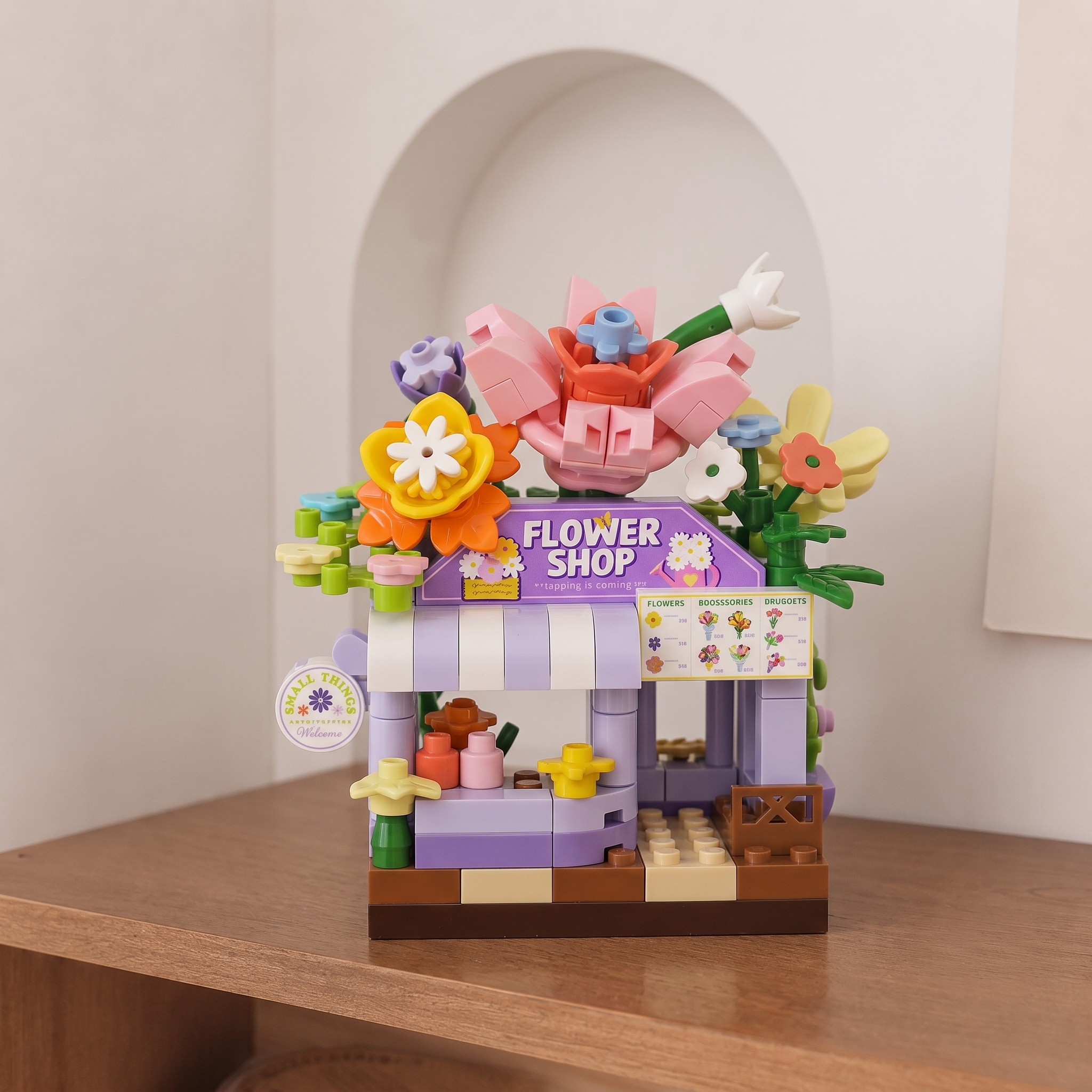 "Romantic Flower Shop" Miniature Streetscape Building Block Set