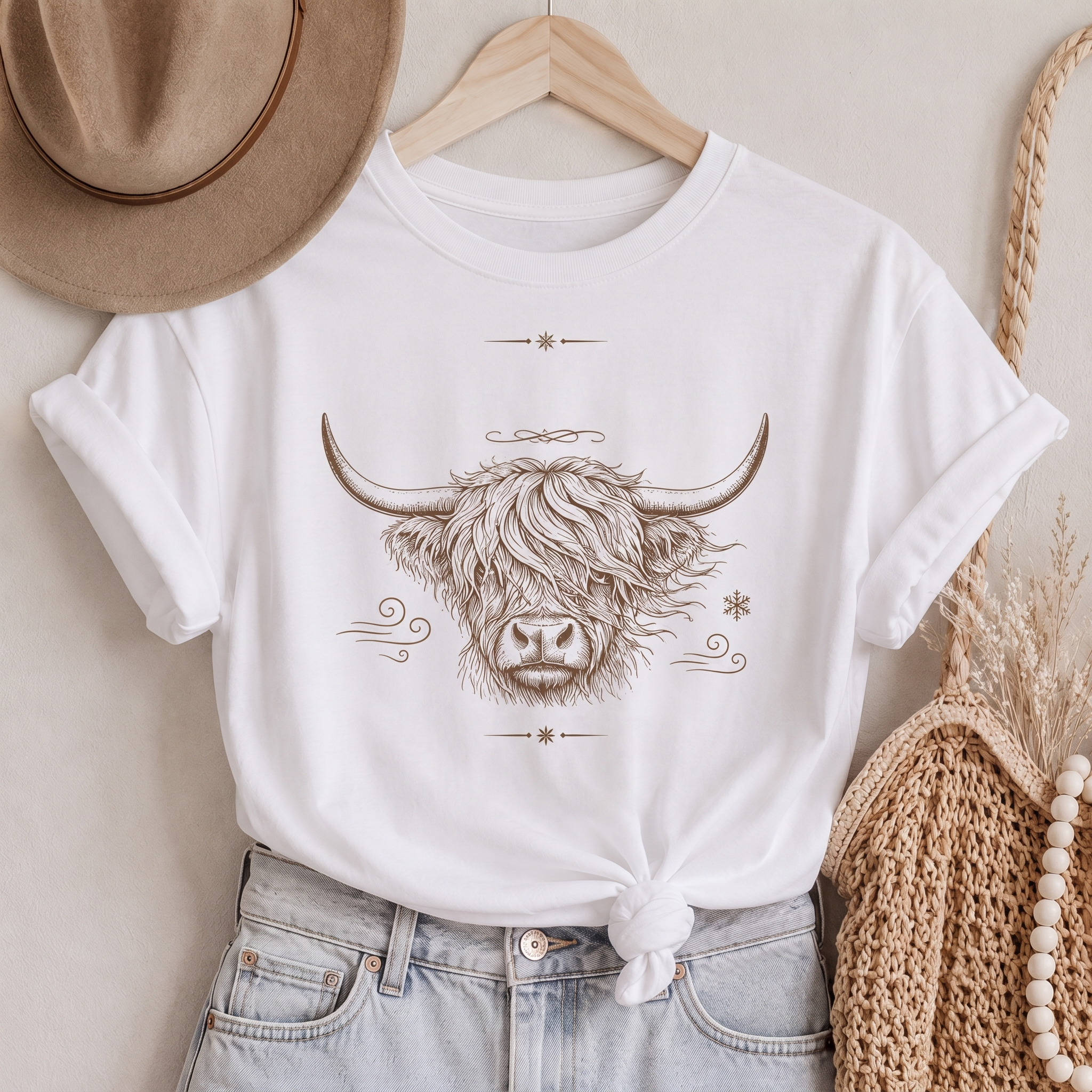 Highland Cow Print Women's T-shirt