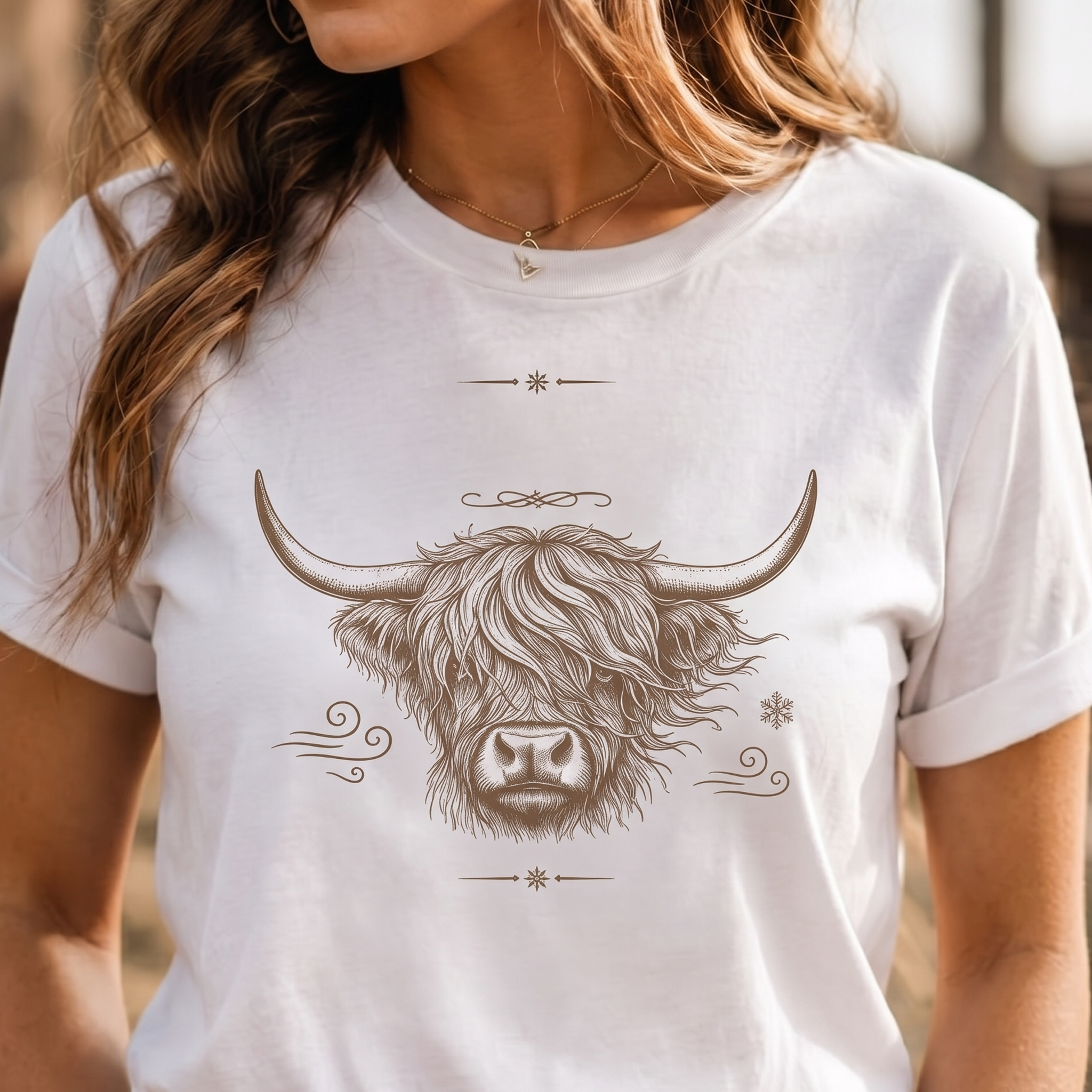 Highland Cow Print Women's T-shirt