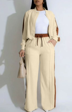 ⏰ Last day, save 50%! 💥Zippered casual sportswear color-block loose-fitting suit