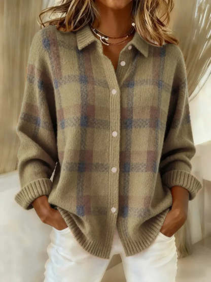 🎁 Clearance Sale🔥Vintage Check Knit Sweater 