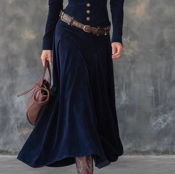 🎁 Clearance Sale🔥Women's Long Sleeve Velvet Maxi Dress
