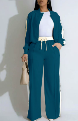 ⏰ Last day, save 50%! 💥Zippered casual sportswear color-block loose-fitting suit