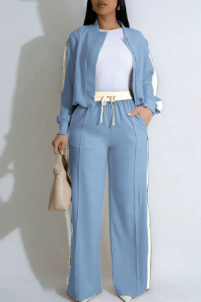 ⏰ Last day, save 50%! 💥Zippered casual sportswear color-block loose-fitting suit