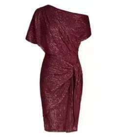 Clearance Sale🔥Women's one-shoulder pleated sequined elegant mini dress