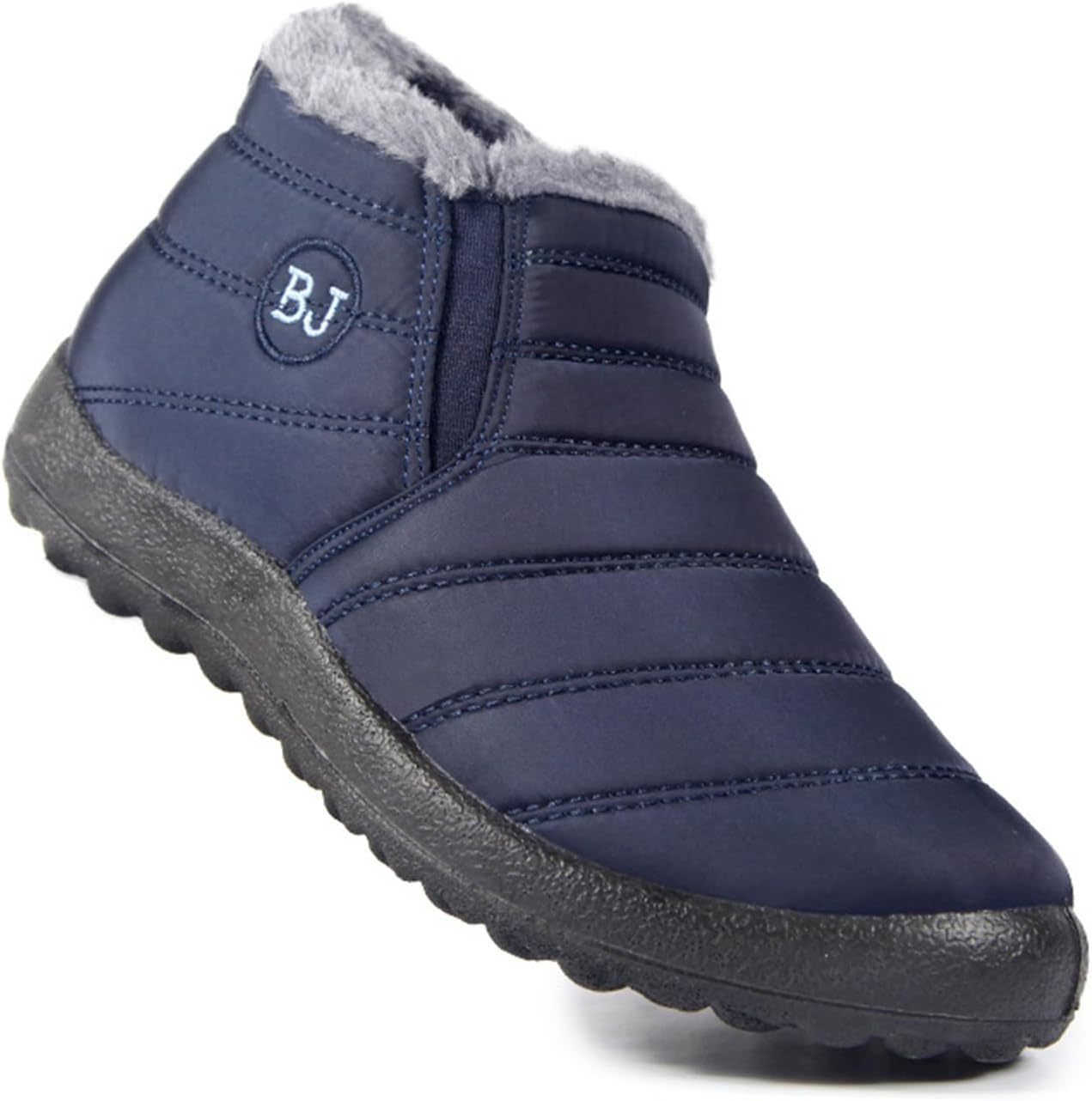 Unisex Waterproof Winter Ankle Boots – Fleece-Lined, Slip-On Design with Non-Slip Sole for Cold Weather Comfort