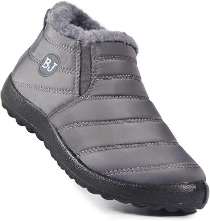 Unisex Waterproof Winter Ankle Boots – Fleece-Lined, Slip-On Design with Non-Slip Sole for Cold Weather Comfort