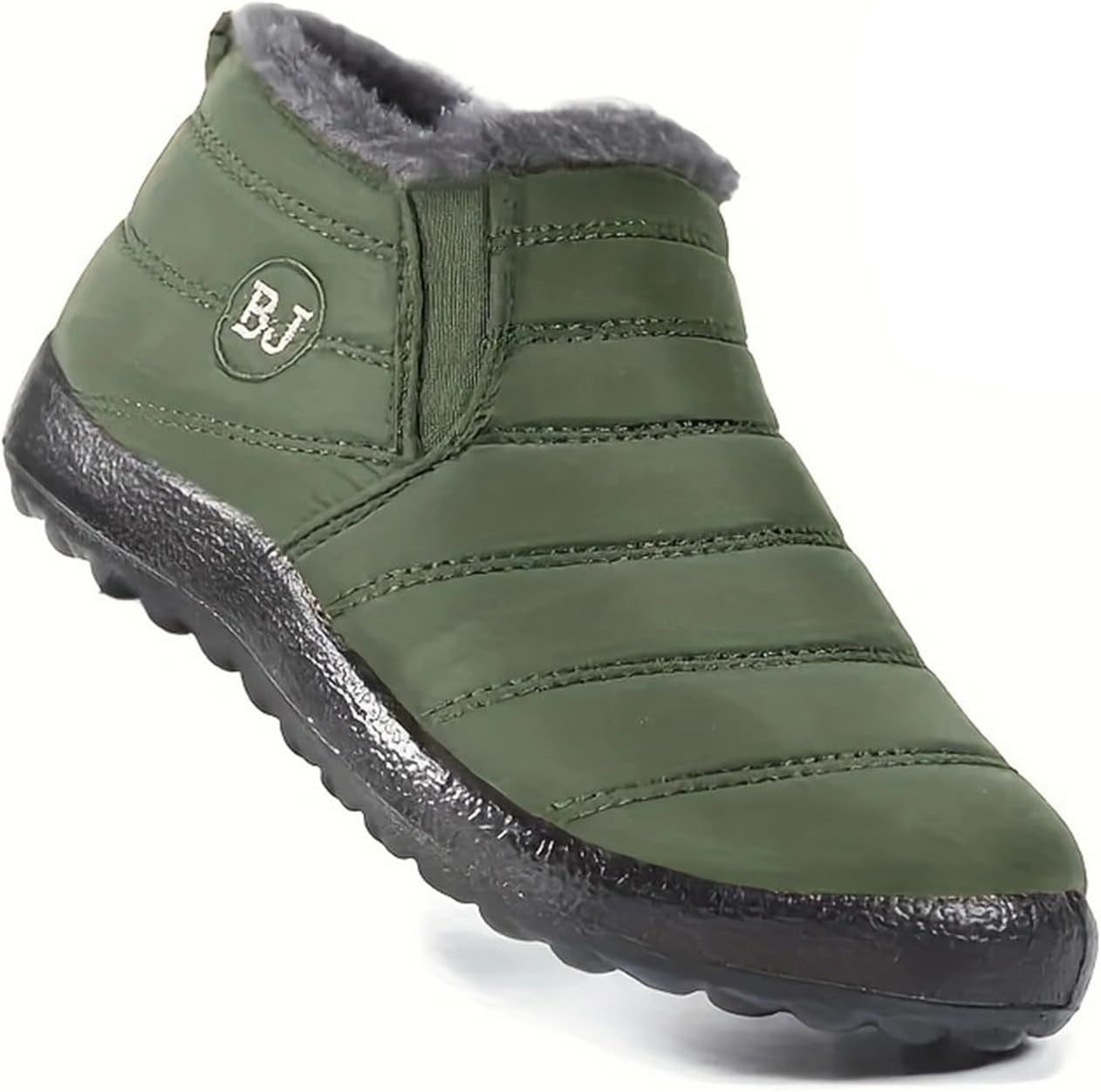 Unisex Waterproof Winter Ankle Boots – Fleece-Lined, Slip-On Design with Non-Slip Sole for Cold Weather Comfort