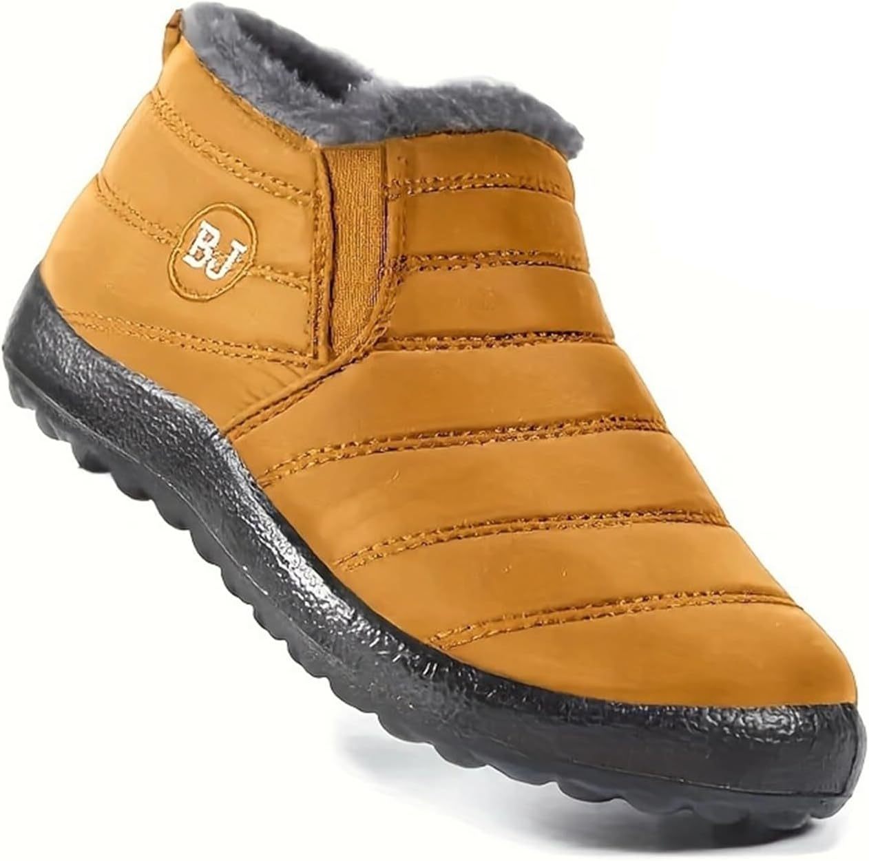 Unisex Waterproof Winter Ankle Boots – Fleece-Lined, Slip-On Design with Non-Slip Sole for Cold Weather Comfort