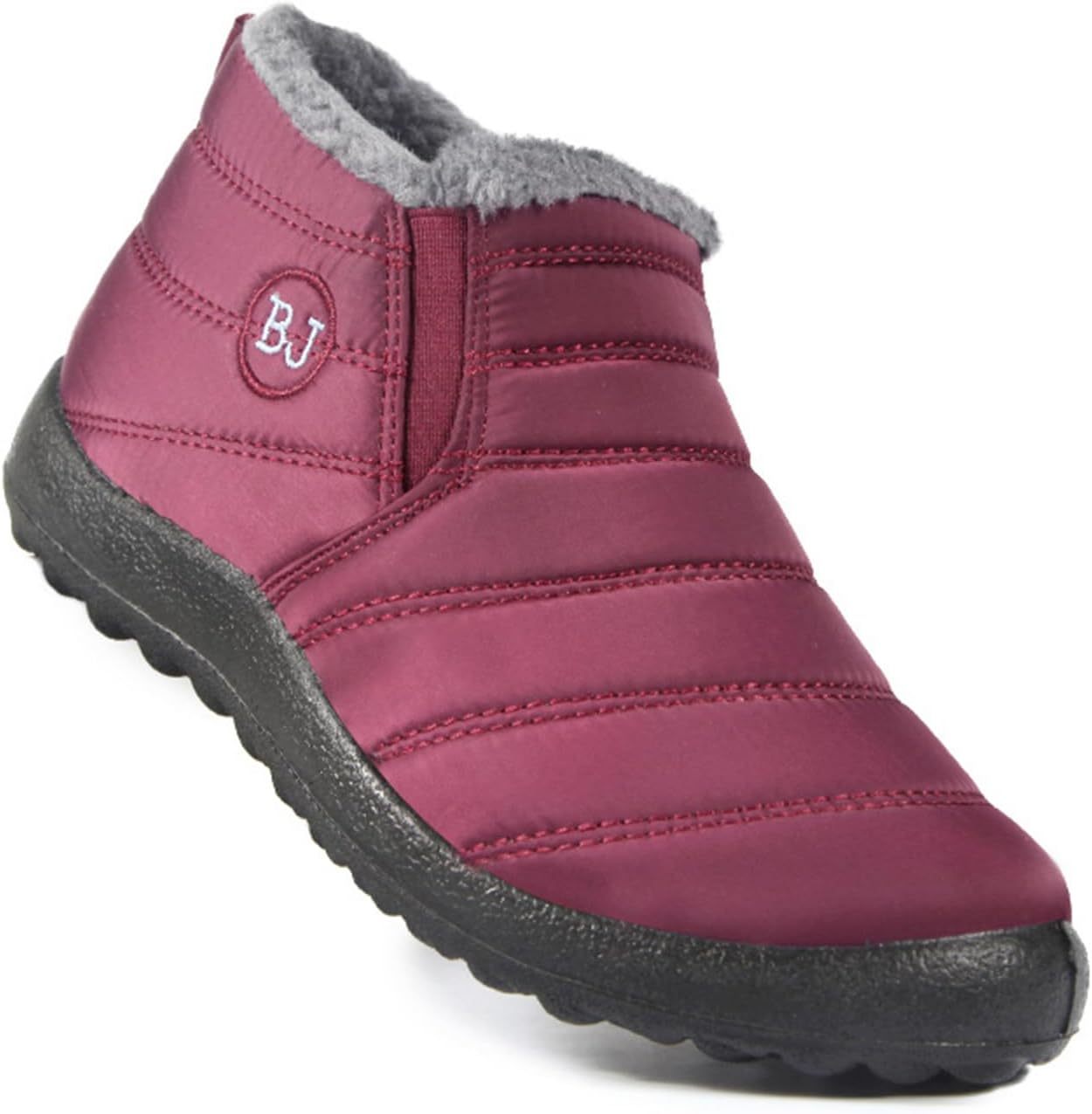 Unisex Waterproof Winter Ankle Boots – Fleece-Lined, Slip-On Design with Non-Slip Sole for Cold Weather Comfort