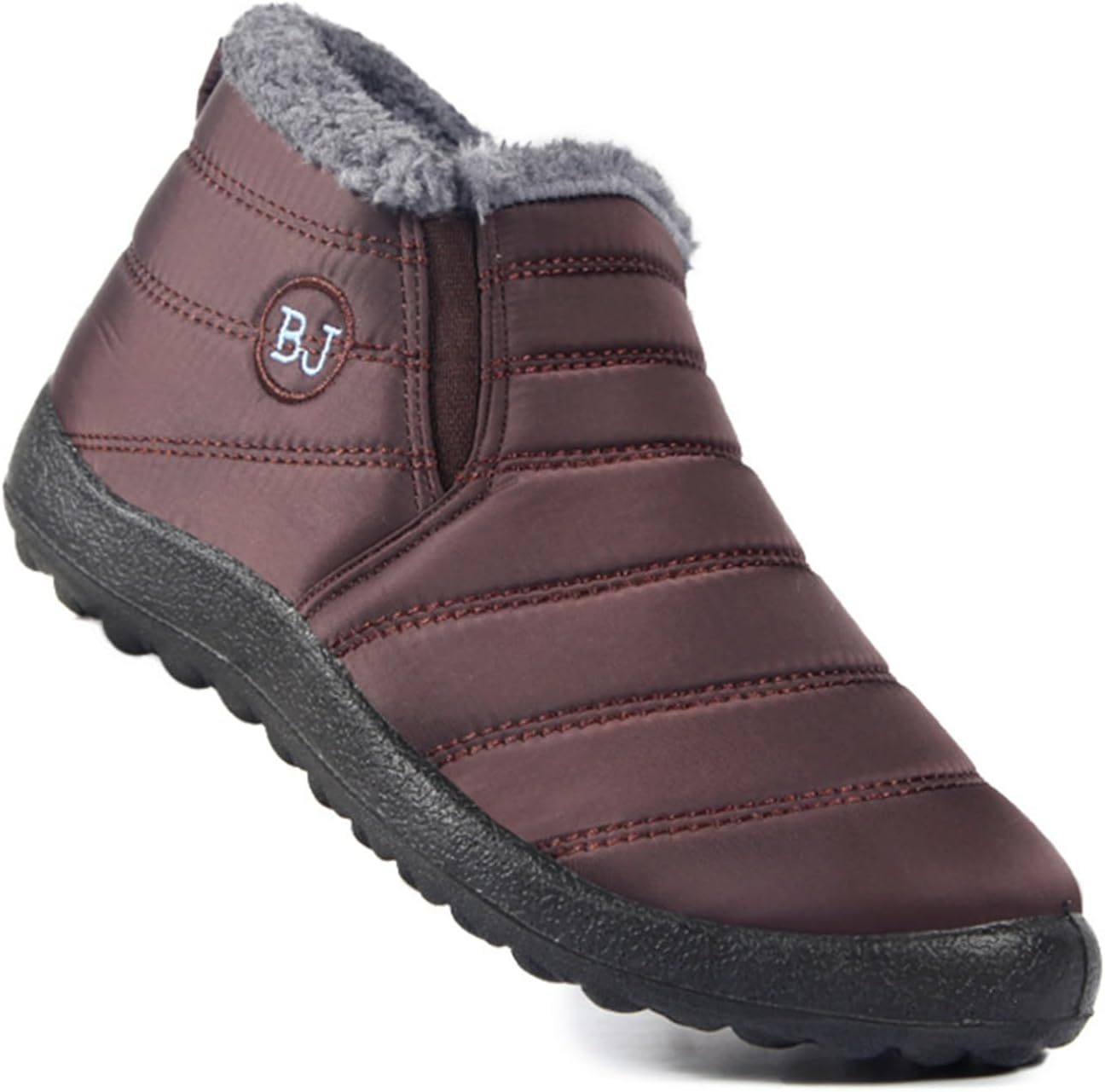 Unisex Waterproof Winter Ankle Boots – Fleece-Lined, Slip-On Design with Non-Slip Sole for Cold Weather Comfort