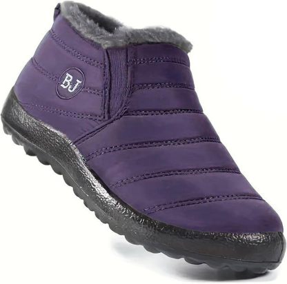 Unisex Waterproof Winter Ankle Boots – Fleece-Lined, Slip-On Design with Non-Slip Sole for Cold Weather Comfort