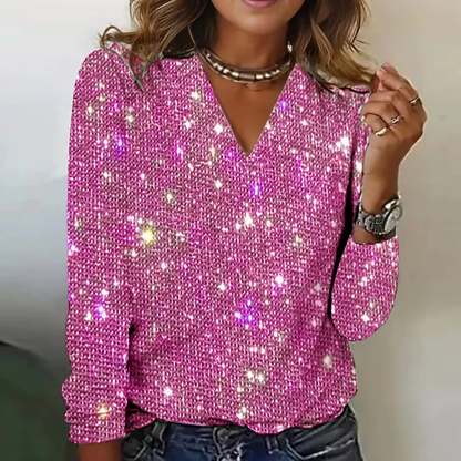 ⏰ Last day, save 50%! 💥New Women's Casual Solid Color Sequin Long-Sleeve T-Shirt