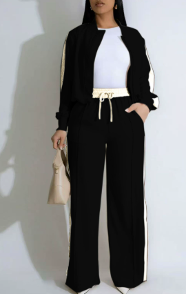 ⏰ Last day, save 50%! 💥Zippered casual sportswear color-block loose-fitting suit