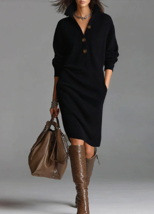 🎁Clearance Sale🔥 Mid-length sweater dress (Buy more, save more)