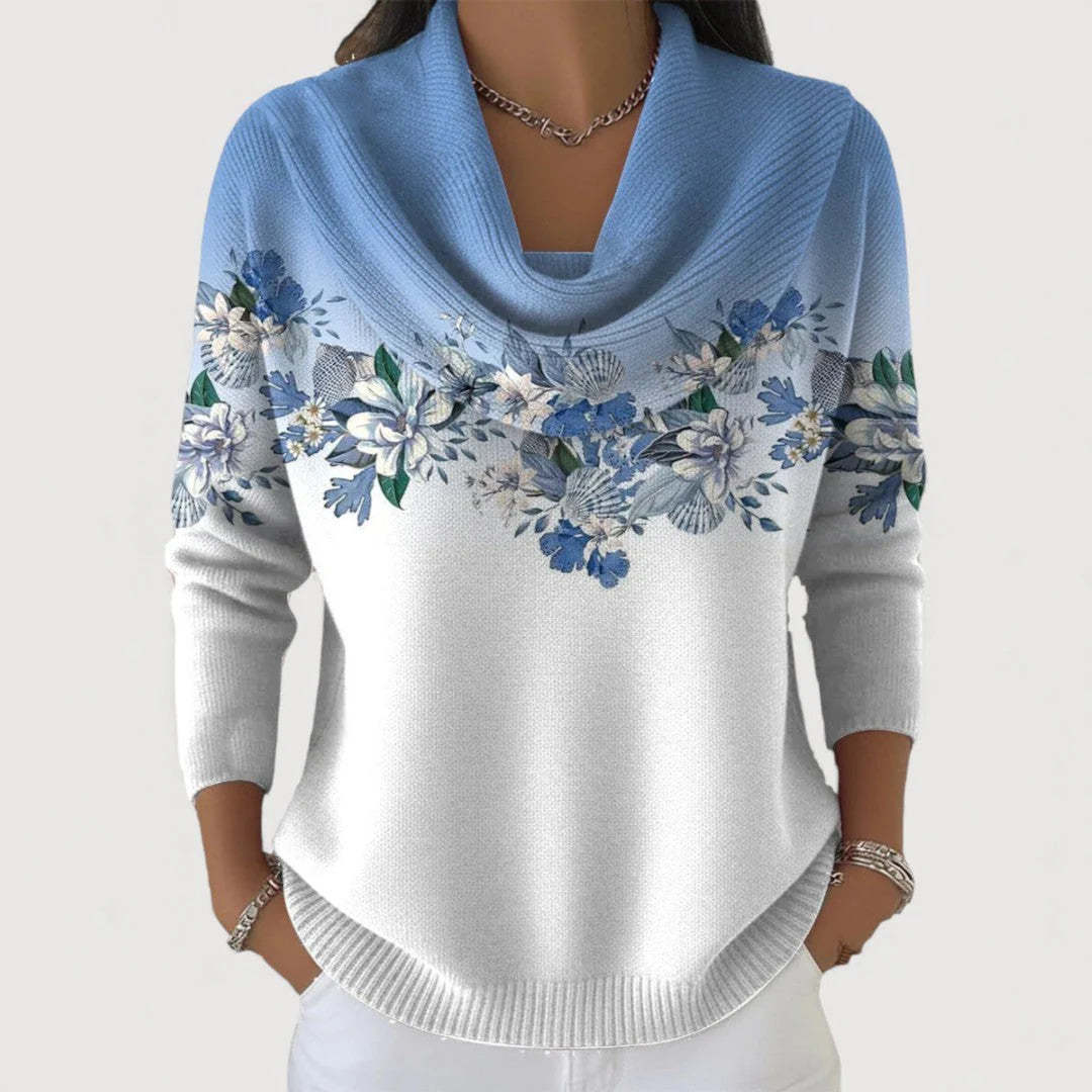 ⏰ Last day, save 50%! 💥Floral knit turtleneck sweater